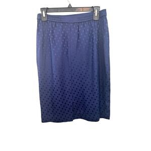Vintage 100% silk blue skirt with blue polkadots size 8